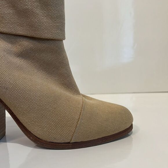 Rag & Bone Newbury Light Tan Canvas/Leather Ankle Boots Size 6.5 - Picture 10 of 16
